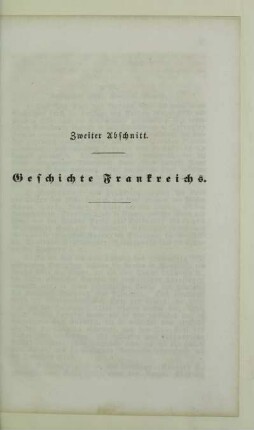 Zweiter Abschnitt. Geschichte Frankreichs