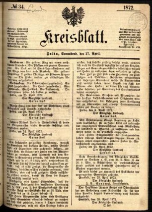 Ausgabe vom Samstag, den 27. April 1872.