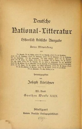 Goethes Werke, 29. Rameaus Neffe von Diderot. Diderots Versuch über die Malerei