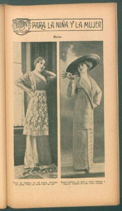 Modas - Traje de comida [... y] Traje tailleur [...] - [Fotografías] : Para la niña y la mujer