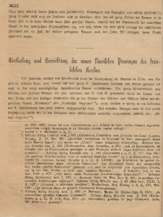 Eintheilung und Einrichtung der neuen slawischen Provinzen des fränkischen Reiches