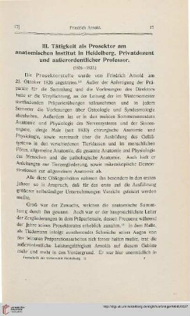 III. Tätigkeit als Prosektor am anatomischen Institut in Heidelberg, Privatdozent und außerordentlicher Professor (1826-1835)
