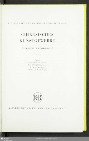 Chinesisches Kunstgewerbe : ein Handbuch für Sammler und Liebhaber
