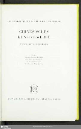 Chinesisches Kunstgewerbe : ein Handbuch für Sammler und Liebhaber