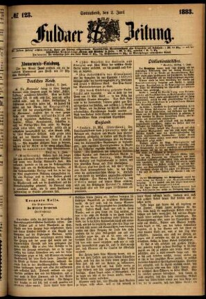 Ausgabe vom Samstag, den 02. Juni 1883.
