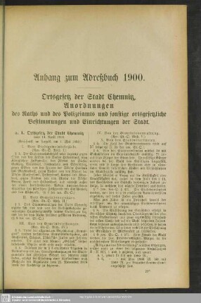 Anhang zum Adreßbuch 1900