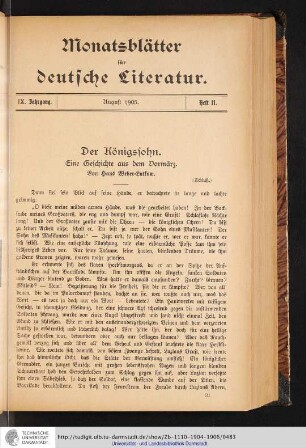 Heft 11. - August 1905.