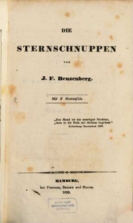 Die Sternschnuppen : Mit 9 Steintafeln