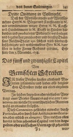 Das fünff und zwantzigste Capitel. Von Gemischten Schreiben