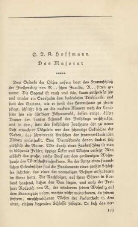 E.T.A. Hoffmann - Das Majorat