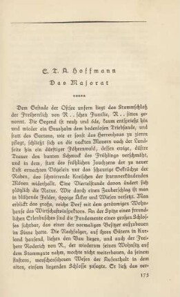 E.T.A. Hoffmann - Das Majorat