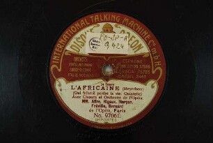 L' africaine : (Qui fallut-il perdre la vie: Quintette) / (Meyerbeer)