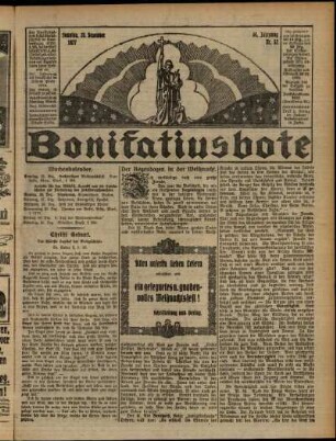 Erste Ausgabe vom Sonntag, den 25. Dezember 1927.