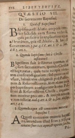 Qvaestio VII. De sacramento Baptismi.