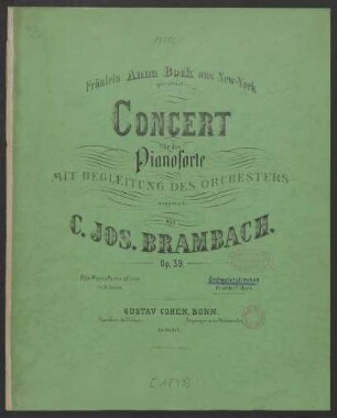 Concert für das Pianoforte mit Begleitung des Orchesters op. 39