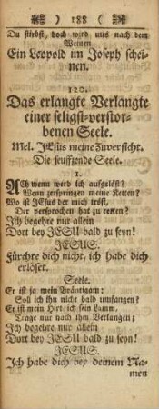 120. Das erlange Verlangte einer seligst-verstorbenen Seele