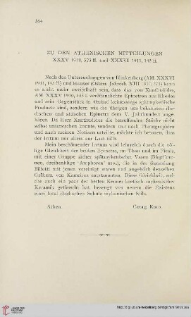 36: Zu den athenischen Mitteilungen XXXV 1910, 323 ff. und XXXVI 1911, 145 ff.