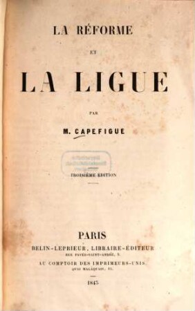 La réforme et la ligue