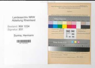Entnazifizierung Hermann Surma , geb. 08.04.1876 (Obermaschinist)