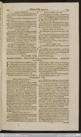 Psalmi VIII. Dispositio. Dominus dominator. Deus mirabilis in regno potentiae & Gratiae nomen Domini