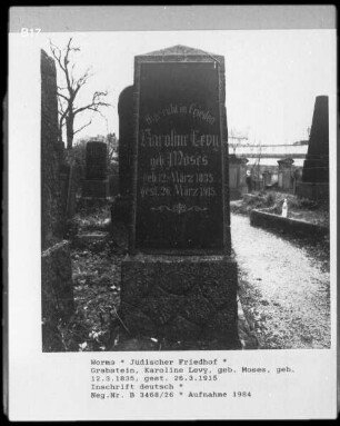 Grabstein von Karoline Levy, geborene Levy (+ 1915.03.26)