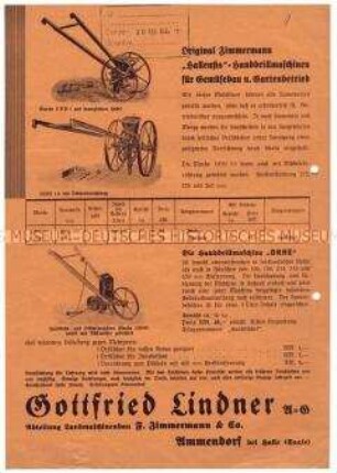 Original Zimmermann "Hallensis"-Handdrillmaschinen für Gemüsebau u. Gartenbetrieb