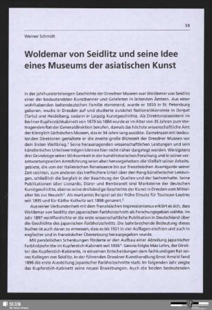 Woldemar von Seidlitz und seine Idee eines Museums der asiatischen Kunst