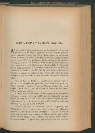 Concha Espina y la mujer novelista