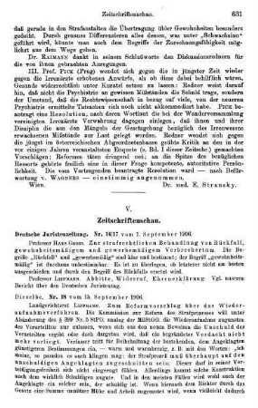631-632, Deutsche Juristenzeitung Nr. 16/17, 18,19 von 1906