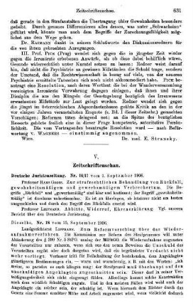 631-632, Deutsche Juristenzeitung Nr. 16/17, 18,19 von 1906
