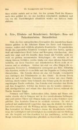6. Holz-, Elfenbein- und Beinschnitzerei. Schildpatt-, Horn- und Perlmutterarbeiten. Steinschleiferei