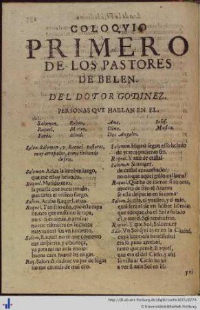Coloquio primero, de los Pastores de Belen.