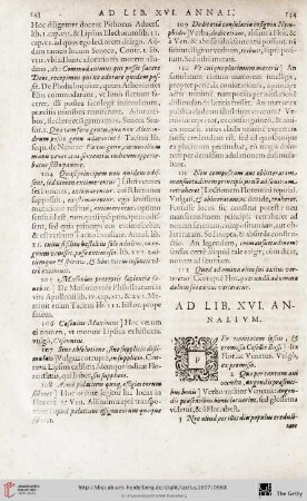 Ad Librum XVI. annalium notae
