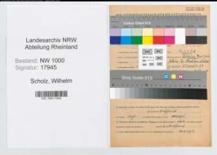 Entnazifizierung Wilhelm Scholz, geb. 17.10.1907 (Beamter)