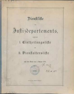 1898: Dienstliste des Justizdepartements