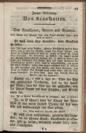 Zweyte Abtheilung. Von Krankheiten.