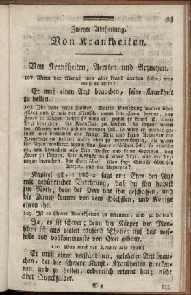 Zweyte Abtheilung. Von Krankheiten.