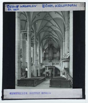 Krummau/Český Krumlov, St. Veit : Innenansicht, Blick nach W