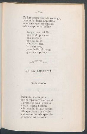 En la ausencia : Vals criollo
