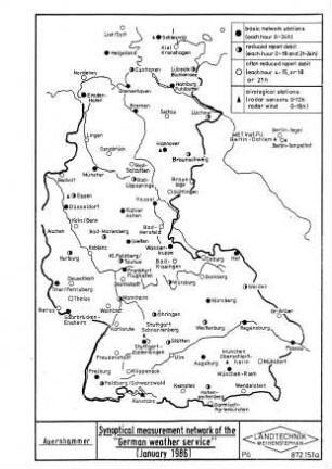 Synoptical measurement network of the German weather service (January 1986)