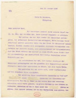 Brief an Wilhelm Reinhard : 15.01.1916
