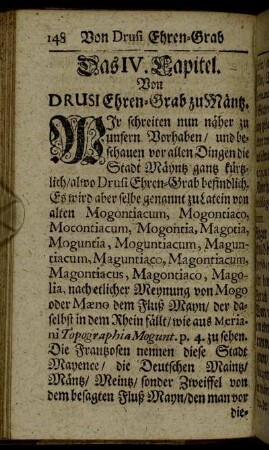 Das IV. Capitel. Von Drusi Ehren-Grab zu Mäntz.