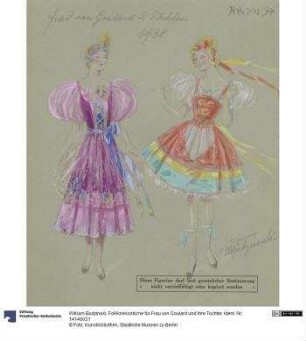 Folklorekostüme für Frau von Goulard und ihre Tochter