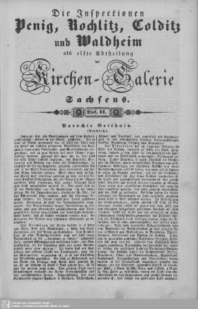 Parochie Geithain (Beschluß), Parochie Wickershain, Geringswalde : 11. Lieferung
