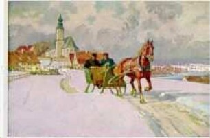 Pferdeschlitten in Winterlandschaft