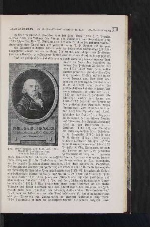 Phil. Gabr. Hensler, geb. 1733, gest. 1805. 1789-1805 Professor in Kiel