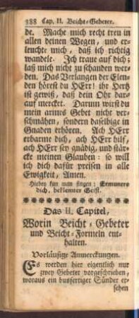 Das II. Capitel, Worin Beicht-Gebeter und Beicht-Formeln enthalten