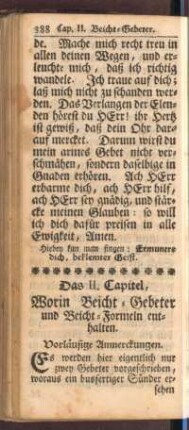 Das II. Capitel, Worin Beicht-Gebeter und Beicht-Formeln enthalten