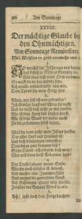 XXVIII. Der mächtige Glaube bey den Ohnmächtigen. Am Sonntage Reminiscere