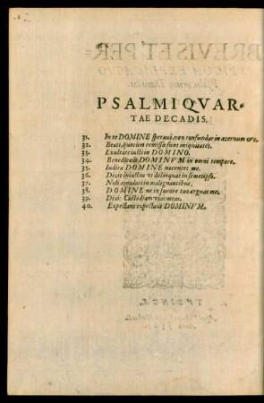 Psalmi Quartae Decadis.